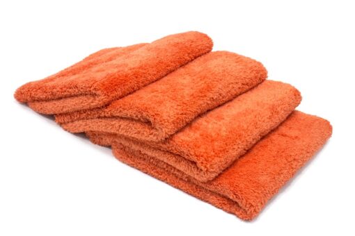 Korean Plush Premium Edgeless Microfiber Detailing Towels (16"x16") 4-Pack (Orange) Orange