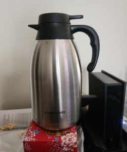 Thermal Coffee Carafe 68oz / 2L - 24 Hours Hot Beverage Dispenser, Insulated Stainless Steel Water Coffee Urn, Coffee Carafes For Keeping Hot Coffee Dispenser for Parties - Hot Chocolate Dispenser Silver 31 61ZuAcPARjL