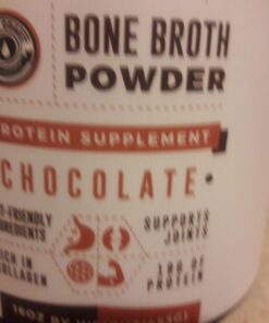 16oz Chocolate Bone Broth Protein Powder From Grass Fed Beef - Non-GMO Ingredients, Gut-Friendly, Low Carb Dairy Free Protein Powder - Natural Collagen Source For Joint Support - Keto Friendly 1 Pound (Pack of 1) 28 61ZxZ83N32L