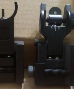 Feyachi Flip Up Iron Sight Front Rear Sight Compatible for Picatinny Rail and Weaver Rail of Rifle, Foldable Sights Black 50 61a1CtqNeUL