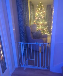 Carlson Extra Wide Walk Through Pet Gate with Small Pet Door, Includes 4-Inch Extension Kit, Pressure Mount Kit and Wall Mount Kit,White 45 61a1bQF6U3L