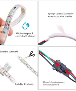 ELlight LED Strip Lights with APP, Dream Color 32.8ft LED Lights with Multicolor Chasing, Waterproof RGB Rope Lights Kit, 300 LEDs SMD 5050 Flexible Strip Lighting for Home Kitchen 29 61a33ORFJyL