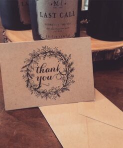 Hortense B. Hewitt 50 Count Krafty Thank You Cards (35206) Rustic Wreath 19 61a4MoaoDCL