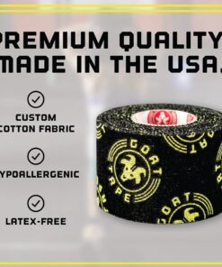 Goat Tape Scary Sticky Premium Athletic Tape | Weightlifting Tape | Thumb Tape for Hook Grip – Sticks with You Through The Toughest Fitness Workouts and Lifts Black & Yellow | Single Pack Pack of 1 18 61a5Bjh9DL 2