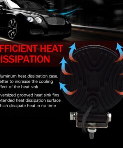 Safego 4inch Round led lights Bar 2Pcs 27w Waterproof Flood Beam Led Pod lights Work Light 12v led lights Off Road Lights Driving Light for Truck Suv Atv Tractor Boat R27W 19 61a6PdVk3NL