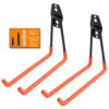 Ihomepark Heavy Duty Garage Storage Utility Hooks for Ladders & Tools, Wall Mount Garage Hanger & Organizer - Tool Holder U Hook with Anti-Slip Coating (2 Pack - Orange) 2 Pack 20 61a6usmJK8L