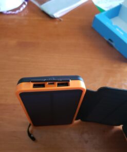 FEELLE Solar Charger Power Bank - 25000mAh Portable Phone Charger 3A Fast Charging External Battery Pack with 4 Solar Panels for Phone Outdoor Camping Orange Yellow 41 61a8MoiWHOL