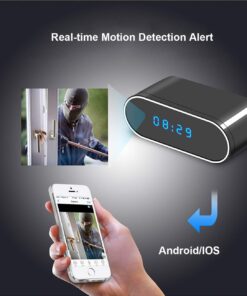 Hidden Spy Camera Clock HD 1080P IP Cameras with Night Vision/Motion Detection/Loop Recording, Nanny Cam for Home Security Monitoring (Black) 10 61aAiQkm7yL