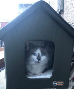 K&H Pet Products Outdoor Heated Kitty House - Heated Cat House Cat Shelter Olive/Olive 19 X 22 X 17 Inches 47 61aBtPySEvL