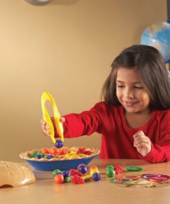 Learning Resources Super Sorting Pie - 68 Pieces, Ages 3+ Toddler Fine Motor Toy, Preschool Learning Games, Develops Counting and Color Recognition, Pretend Play Food, Kids Tweezers 30 61aD5Q92zL