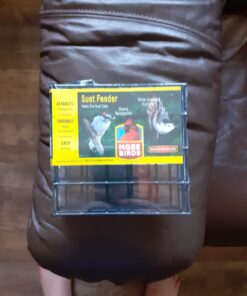 More Birds Suet Cage Bird Feeder, Fruit and Suet Feeder, Single Cake Capacity ,Black Black 38 61aDoEZDhZL