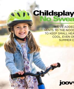 Joovy Noodle Bike Helmet for Toddlers and Kids Aged 1-9 with Adjustable-Fit Sizing Dial, Sun Visor, Pinch Guard on Chin Strap, and 14 Vents to Keep Little Ones Cool (Small, Greenie) Small 21 61aDtpMUxYL