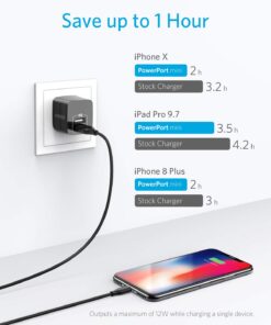 USB Charger, Anker 2-Pack Dual Port 12W Wall Charger Adapter, USB Charger Block with Foldable Plug, Charging Box Brick, Cube for iPhone 14 13 12 11 Pro Max, Galaxy S22 S21 Note 20, HTC, LG (Black) 2pack Black 1 15 61aH1S7WUIL