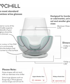 VoChill Stemless Wine Glass Chiller | Keep the Chill In Your Glass | New Wine Accessory | Separable & Refreezable Chill Cradle | Actively Chills Stemless Glassware | Quartz, Pair Stemless Stemless Pair 13 61aHiXc12QL
