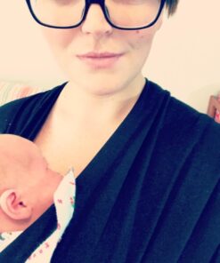 CuddleBug Baby Wrap Sling + Carrier - Newborns & Toddlers up to 36 lbs - Hands Free - Gentle, Stretch Fabric - Ideal for Baby Showers - One Size Fits All (Black) Black 39 61aNVA9yC6L