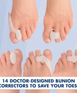 Dr. Frederick's Original 14-Piece Bunion Corrector Kit - Fast Relief for Bunions & Overlapping Toes - For Men & Women - Soft Gel Pads, Spacers, & Separators - For No Surgery Required 14 Piece Assortment 16 61aOicgt1PL