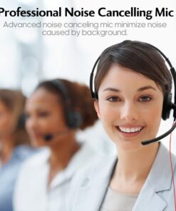 Alternative view of HROEENOI Premium USB Wired Headset with Noise-Cancelling Microphone, Ideal for PC, Laptop, Zoom Calls, Skype Meetings, Call Centers, and Home Office Use with in-Line Controls for Volume & Mic Mute 1 Pack