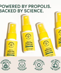 Propolis Throat Spray by Beekeeper's Naturals - 95% Bee Propolis Extract, Natural Immune Support & Sore Throat Relief - Antioxidants, Keto, Paleo, Gluten-Free (1.06 oz)(Pack of 1) Adult Propolis 1 Pack 1.06 Fl Oz (Pack of 1) 22 61aZ4JSkL