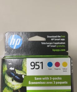 HP 951 Cyan, Magenta, Yellow Ink Cartridges | Works with HP OfficeJet 8600, HP OfficeJet Pro 251dw, 276dw, 8100, 8610, 8620, 8630 Series | Eligible for Instant Ink | CR314FN, Combo 3-Pack 35 61aZhMDS0qL
