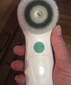 TOUCHBeauty Facial Cleansing Brush Electric, Face Cleansing Brush with Stand, 3 Brush Heads, 2 Speeds, IPX5 Waterproof, Battery-Powered, Suitable for All Skin Types, TB-0759D White 30 61aZm Pu1HL