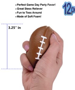 Mini Foam Footballs 12 Pcs Pack | 3.25” Inch Party Favor Balls for Kids | Mini Football Stress Ball Bulk | Toy Sports Little Footballs | Big Game Party Decoration Balls | Small Foam Football for Kids 12 Pack (Footballs) 18 61aaUxN5ruL