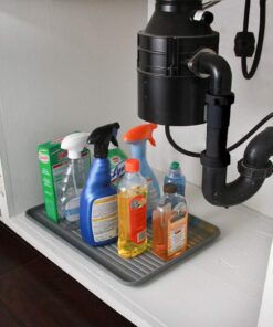 Alternative view of REAL HOME Innovations Deluxe Under Cabinet Spill Tray, Gray