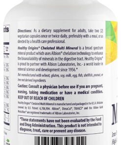 Healthy Origins Chelated Multi Mineral - Chelated Trace Minerals Supplement with Selenium, Iodine, Magnesium & More - Gluten-Free Supplement with Albion Minerals - 120 Veggie Capsules 60 Count (Pack of 2) 8 61aas5XfYL