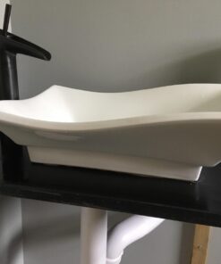 Bathroom White Ceramic Porcelain Vessel Vanity Sink 7459 +FREE Pop Up Drain White -7459 27 61abhuh2dyL