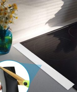 Silicone Kitchen Stove Counter Gap Cover Long & Wide Gap Filler (2 Pack) Seals Spills Between Counters, Stovetops, Washing Machines, Oven, Washer, Dryer - Heat-Resistant and Easy Clean (White) White 22 61aglMw5 3L