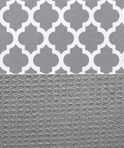 S&T INC. Dish Drying Mat for Kitchen, Absorbent, Reversible Microfiber Dish Mat, 16 Inch x 18 Inch, White Trellis 28 61ahDsM0LnL