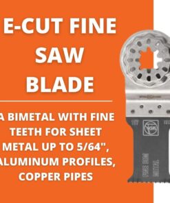 Fein StarLock E-Cut Fine Oscillating Saw Blade - Narrow Waisted Shape 1-1/8" Width for Aluminum Profiles and Copper Pipes - Fits Most Multitools - 10-Pack - 63502157290 9 61ak8ZqxZL