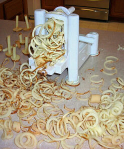 Paderno World Cuisine 3-Blade Vegetable Slicer / Spiralizer, Counter-Mounted and includes 3 Stainless Steel Blades White 65 61alWpZLZrL