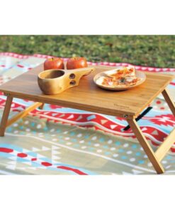 Time Concept Vacances Foldable Low Bamboo Table - L 12" x W 20" x H 9" - Wooden Picnic Furniture, Portable Dining Use 12D x 20W x 9H in 15 61anwIl1YLL