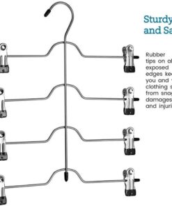 Alternative view of Richards Homewares Black 8 Clips Slack Rack 4 Tier Trouser/Skirt Chrome & Black Vinyl Hanger (3-Pack), (SYNCHKG124206) 3 Pack