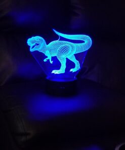 VSATEN 3D Dinosaur Night Light for Kids, 3D Illusion Lamp 3-Pattern & 16 Colors Change Decor Lamp with Remote Control & Smart Touch, Dinosaur Toys for 2 3 4 5 6+ Years Old Multicolor 27 61asRXEecKL
