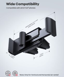 Lamicall Car Vent Phone Mount - Air Vent Clip Holder, Universal Stand Hands Free Cradle Compatible with Cell Phone 14 13 12 Mini 11 Pro Xs Max Xr X 8 7 6 6s Plus SE Smartphones Black 1-Black 25 61astP6Jy1L