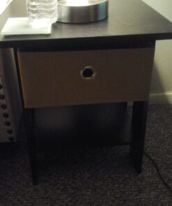 Furinno Andrey Set of 2 End / Side Table / Night Stand / Bedside Table with Bin Drawer, Espresso 2-Pack, Center Bin 27 61atDx5SGL
