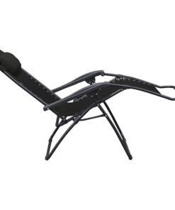 Caravan Sports Zero Gravity Outdoor Portable Folding Camping Lawn Deck Patio Pool Recliner Lounge Chair for Adults, Adjustable Headrest, Black 23 61avRcDMSEL