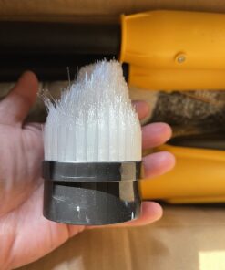 2 Battery Electric Spin Scrubber, 1000RPM Cordless Cleaning Brush Waterproof with 20V Power Supplied, Adjustable Extension Arm, 4 Replaceable Cleaning Heads, Hook, Gloves - for Tub/Tile/Wall/Floor Yellow-2 Batteries 31 61aytRJSp1L