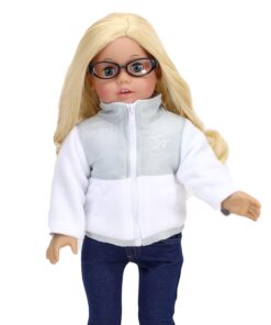 Sophia's Gray Suede Winter Boots with White Faux Fur Lining and Trim Plus Gray Side Button and Soft Tan Soles for 18" Dolls, Gray 26 61az0lSSWL