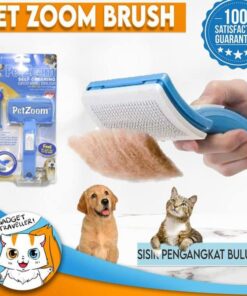 PetZoom Self Cleaning Grooming Brush with Bonus Pet Trimmer 20 61az5axplIL