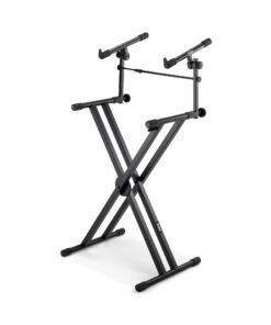On-Stage KSA7500 Universal Second Tier for X-Style Keyboard Stand (for Stacking Keyboards, Electric Pianos, Synths, and Organs, 60 lb Capacity, Adjustable, Nonslip Arms and Feet, Metal, Black) 23 61azLuod9rL
