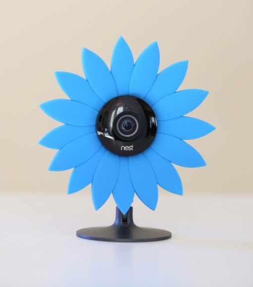 Hide-Your-Cam Nest Cam Security Camera Camouflage Blue Sun Flower Cover Skin Case Disguise Protection Decoration Also Fits on Yi Home Cam