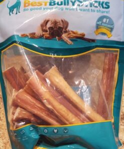 Best Bully Sticks All Natural 6 Inch Thick Bully Sticks for Large Dogs - USA Baked & Packed - 100% Free-Range Grass-Fed Beef - Single-Ingredient Grain & Rawhide Free Dog Chews - 18 Pack 6" (18 Pack) 47 61b XGSp1dL 1