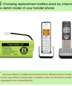 iMah BT18433/BT28433 2.4V 500mAh Ni-MH Cordless Phone Battery, Also Compatible with AT&T BT184342/BT284342 BT8300 BT1011 BT1018 BT1022 BT1031 2SN-AAA55H-S-J1 CS6120 CS6209 CL80109 EL52419, 2-Pack BT18433/BT28433, 2-Pack 13 61b3EKji3pL