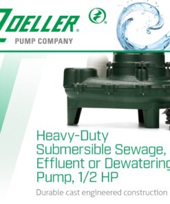 Zoeller Waste-Mate 267-0001 Sewage Pump, 1/2 HP Automatic – Heavy-Duty Submersible Sewage, Effluent or Dewatering Pump Green 25 61b53Bf5dhS