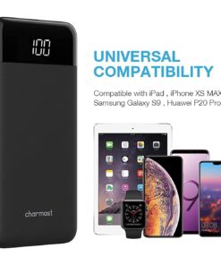 Charmast Portable Charger, USB C Battery Pack, 3A Fast Charging 10400mAh Power Bank LED Display, Slim Portable Phone Battery Charger for iPhone 13 12 11 X 8 7 Samsung S21 S20 Google LG OnePlus iPad Black 33 61b5vzWpCTL