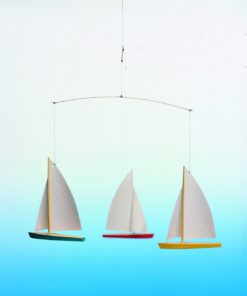 Dinghy Regatta/3 Hanging Mobile - 15 Inches Beech Wood - Handmade in Denmark by Flensted 5 61bC fSYsZL