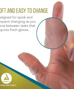 Dynarex Safe-Touch Vinyl Disposable Exam Gloves, Powder-Free, Food Safety and Compliance, Ambidextrous, Clear, Large, 1 Case of 10 Boxes of 100 Gloves 9 61bD9NPTUxL