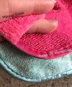 S&T INC. Always Off Reusable Makeup Remover cloths, 6” X 12”, Solid and Print, 3 Pack 3 Count (Pack of 1) 33 61bDD4OeXIL